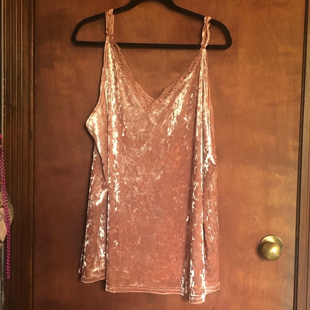 Torrid blush pink velvet top